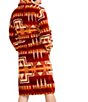 Pendleton Harding Star Coral Print Cotton Terry Velour Cozy Long Robe - Image 2