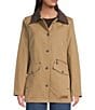 Pendleton Judith Cotton Canvas Corduroy Point Collar Button Front Field Coat, Color:Old Oak - Image 2