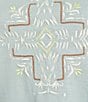 Pendleton Knit French Terry Crew Neck Long Sleeve Front Embroidered Graphic Pullover Top - Image 4