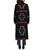 Pendleton Lambswool Geometric Print Open Front Long Sleeve Sweater Duster - Image 2