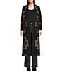 Pendleton Lambswool Graphic Open Front Long Sleeve Duster, Color:Black/Red San Miguel - Image 1