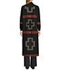 Pendleton Lambswool Graphic Open Front Long Sleeve Duster, Color:Black/Red San Miguel - Image 2