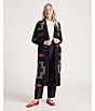 Pendleton Lambswool Graphic Open Front Long Sleeve Duster, Color:Black/Red San Miguel - Image 6