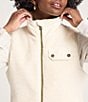 Pendleton Laurel Berber Fleece Stand Collar Sleeveless High-Low Hem Zip Front Vest, Color:Bone - Image 5