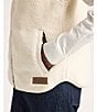 Pendleton Laurel Berber Fleece Stand Collar Sleeveless High-Low Hem Zip Front Vest, Color:Bone - Image 6