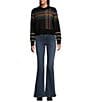 Pendleton Merino Plaid Crew Neck Long Sleeve Pullover, Color:Black - Image 3