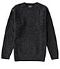 Color:Black Heather - Image 1 - Shetland Wool Crew Sweater