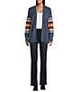 Pendleton Sierra Springs Open Front Cardigan, Color:Dusty Blue Heather - Image 3