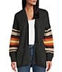 Pendleton Sierra Springs Western Patch Pocket Open Front Cardigan, Color:Charcoal Heather - Image 1