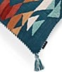 Pendleton Summerland Geometric Print Tassel Decorative Square Pillow, Color:Teal - Image 3