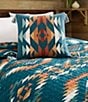 Pendleton Summerland Geometric Print Tassel Decorative Square Pillow, Color:Teal - Image 4