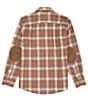 Color:Grey/Copper Ombre - Image 2 - Trail Long Sleeve Plaid Wool Woven Shirt