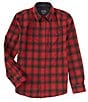 Color:Red Ombre - Image 1 - Trail Long Sleeve Plaid Wool Woven Shirt