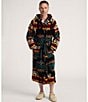 Pendleton Unisex Pattern Long Sleeve Terry Hoodie Robe Terry Robe, Color:Chief Joseph Black - Image 4