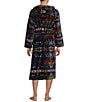 Pendleton Unisex Pattern Long Sleeve Terry Hoodie Robe, Color:Autumn Birch Navy - Image 2
