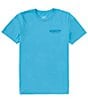 Color:Aqua/Teal - Image 2 - Vintage Logo Graphic Short Sleeve T-Shirt