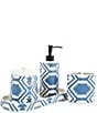 Color:Blue - Image 2 - White Sands Glaze Motif Lotion Pump Dispenser