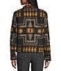 Pendleton Willa Wool Jacquard Fold-Down Collar Long Sleeve Jacket, Color:Harding Black/Taupe - Image 3