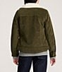 Pendleton Wind River Corduroy Water Resistant Club Collar Snap Front Trucker Jacket, Color:Dark Olive - Image 2