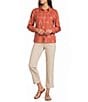 Pendleton Winona Adobe Lattice Print Point Collar Long Sleeve Shirt - Image 3