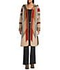 Pendleton Wool Jacquard Pattern Hooded Long Sleeve Cardigan, Color:Wyeth Trail Tan - Image 1