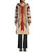 Pendleton Wool Jacquard Pattern Hooded Long Sleeve Cardigan, Color:Wyeth Trail Tan - Image 2