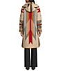 Pendleton Wool Jacquard Pattern Hooded Long Sleeve Cardigan, Color:Wyeth Trail Tan - Image 3