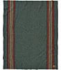 Color:Green Heather - Image 2 - Wool Yakima Stripe Camp Throw Blanket