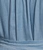 Blu Pepper Perch By Blu Pepper Plus Midi Chambray Belted Button Down Midi Shirt Dress, Color:Chambray - Image 3