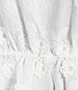 Perch by Blu Pepper Plus Size 3D Floral Embroidered Tie Front Round Neck Short Puff Sleeve Top - Image 4