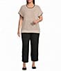 Perch by Blu Pepper Plus Size High Rise Elastic Waist Front Tie Lounge Pants - Image 3
