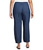 Perch by Blu Pepper Plus Size High Rise Front Tie Wide Barrel Leg Crop Denim Pants - Image 2
