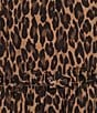 Perch by Blu Pepper Plus Size Leopard Printed Smocked Round Neck Sleeveless Tiered Midi Dress - Image 3