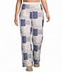 Perch by Blu Pepper Plus Size Multi-Floral Patchwork Quilted High Rise Coordinating Lounge Pants - Image 5