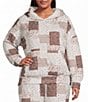 Perch by Blu Pepper Plus Size Multi-Floral Patchwork Quilted Long Sleeve Coordinating Hoodie - Image 1