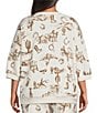 Perch by Blu Pepper Plus Size Western Print Round Neck Short Sleeve Coordinating Top - Image 2