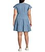 Blu Pepper Perch By Blu Pepper Plus Tiered Button Front Dress, Color:Chambray - Image 2