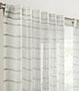 Color:Gray - Image 3 - Hemstitch Plaid Sheer Drapery Panel Pair