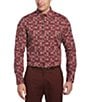 Color:Sun Dried Tomato - Image 1 - Big & Tall Allover Print Stretch Long-Sleeve Woven Shirt