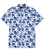 Perry Ellis Big & Tall Floral Print Short Sleeve Woven Shirt, Color:Blue Depths - Image 1