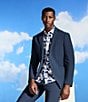 Perry Ellis Big & Tall Floral Print Short Sleeve Woven Shirt, Color:Blue Depths - Image 2