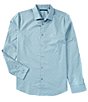 Perry Ellis Big & Tall Rolled Sleeve Cotton Dobby Shirt, Color:Citadel - Image 1