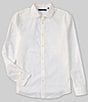Perry Ellis Big & Tall Rolled Sleeve Cotton Dobby Shirt, Color:Bright White - Image 1