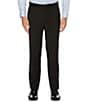 Color:Black - Image 1 - Big & Tall Slim-Fit Non-Iron Solid Stretch Flat Front Suit Separates Dress Pants