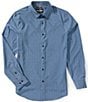 Perry Ellis Big & Tall Stripe Dot Long Sleeve Woven Shirt - Image 2