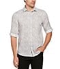 Color:Bright White - Image 1 - Diagonal Lines Roll-Sleeve Woven Shirt