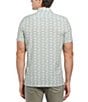Color:Aqua Gray/Green - Image 2 - Geo Block Print Short Sleeve Woven Shirt