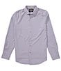 Perry Ellis Geo Print Long Sleeve Woven Shirt, Color:Pastel Lilac - Image 1