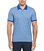 Color:Nautical Blue - Image 1 - Geo Print Short Sleeve Polo Shirt