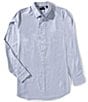 Perry Ellis Herringbone Long Sleeve Woven Shirt, Color:Ashleigh Blue - Image 1